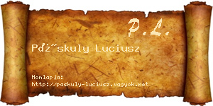 Páskuly Luciusz névjegykártya